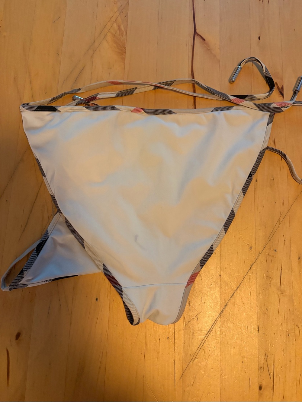 Burberry White Bikini Bottoms with Check Accent - Picture 5 of 6